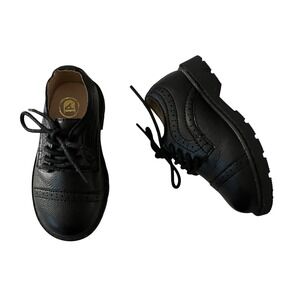 Boys Black Leather Oxford‎ Dress Shoes Special Occasion Size 6/22 Baby